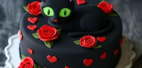 Valentine’s Day Black Cat Cake: A Purr-fectly Romantic Bake